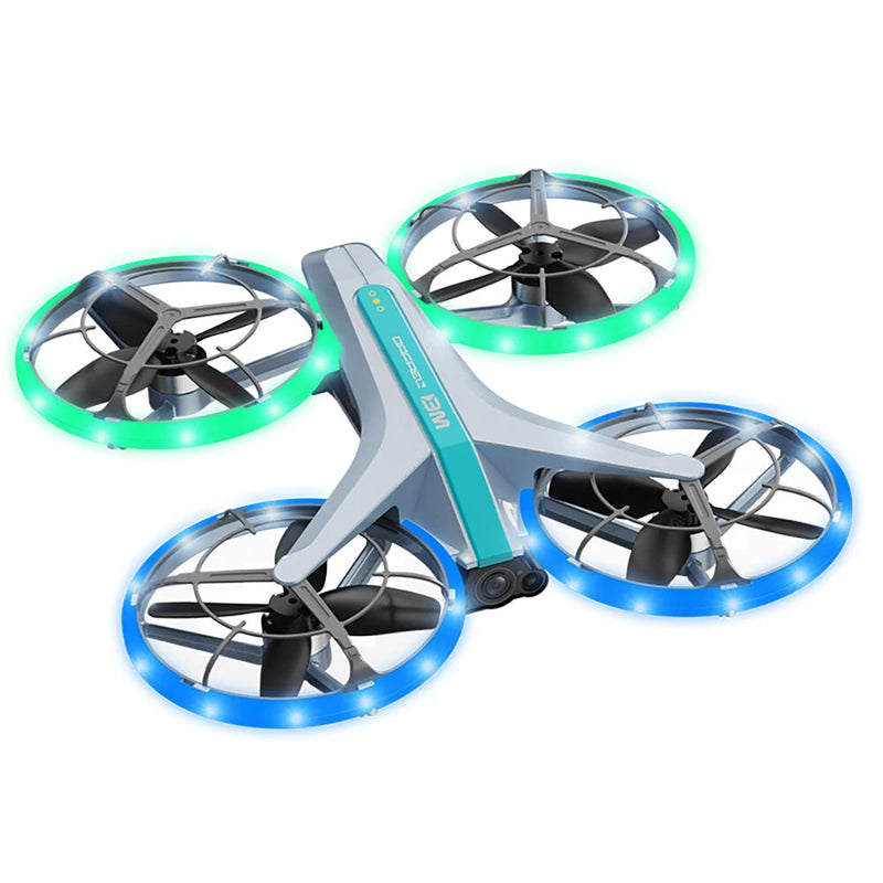 4DRC V33S WiFi FPV with HD Dual Camera Optical Flow Positioning Stunt Tumbling Colorful LED Lights Brushless Grid Full Protection Child Gift RC Toys Drone Quadcopter RTF