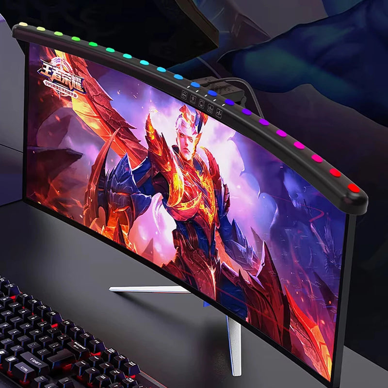 Curved/Straight Monitor Light Bar RGB Dynamic Pickup Stepless Dimming Adjustable Color Temperature Brightness Touch Control Eye Protection Gaming Desk Lamp