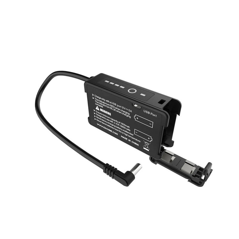 Eachine 7.4V 18650 Li-ion Cell Battery Case DC 5.5mmx2.1mm with Integrated USB Charger for EV200D EV300D EV300O DJI Fatshark Skyzone FPV Goggles