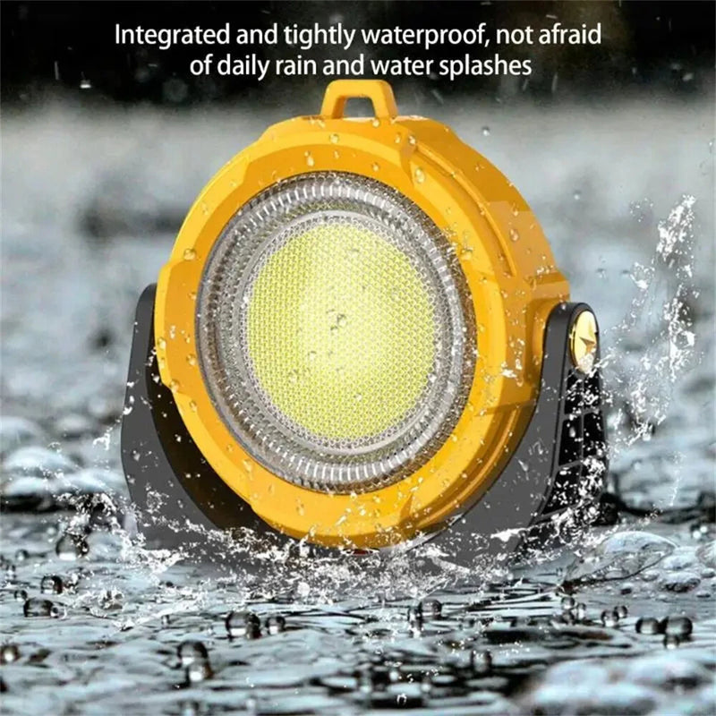 IPRee Portable LED Light USB Rechargeable Work Magnetic Light Solar Camping Light 3 Light Modes 4 Adjustable RGB Modes ABS Texture Suitable for Workshop Outdoor,Cars Repairing and Camping