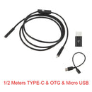7mm Endoscope Camera Flexible IP67 Waterproof Inspection Borescope Camera for Android PC Notebook 6LEDs Adjustable