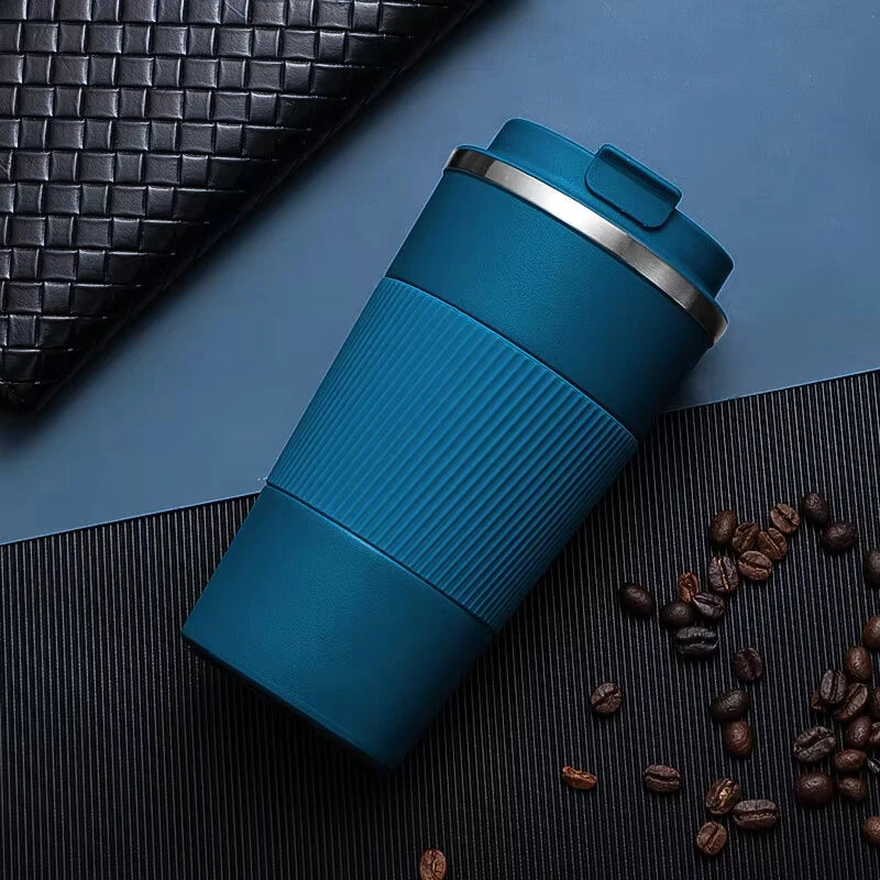 IPRee 510ml Double Stainless Steel Coffee Thermos Mug with Non-Slip Case Car Vacuum Flask Travel Insulated Bottle Coffee Cup Mug Milk Cup