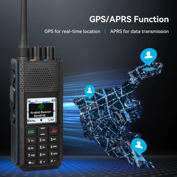 Retevis Ailunce H1 6W GPS APRS Dual Band DMR Ham Radio 500K Contacts 4000 Channels Real Time Location Tracking Type-C Rechargeable 2900mAh Battery UHF VHF Walkie Talkie