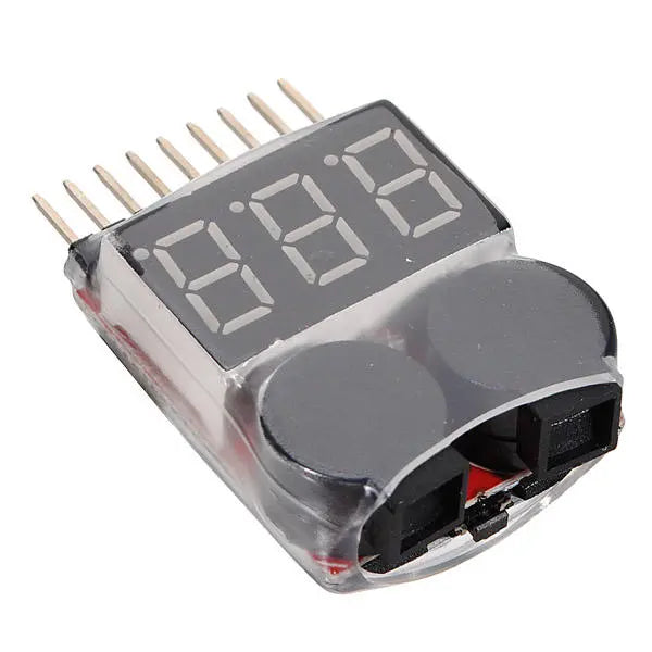 5Pcs 2 in 1 Lipo Battery Low Voltage Tester 1S-8S Buzzer Alarm