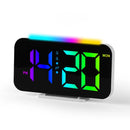 RGB Clock Simple Colored Light Electronic Clock Atmosphere Light Electronic Clock Multi-Function Alarm Clock Dual Display of Time and Week