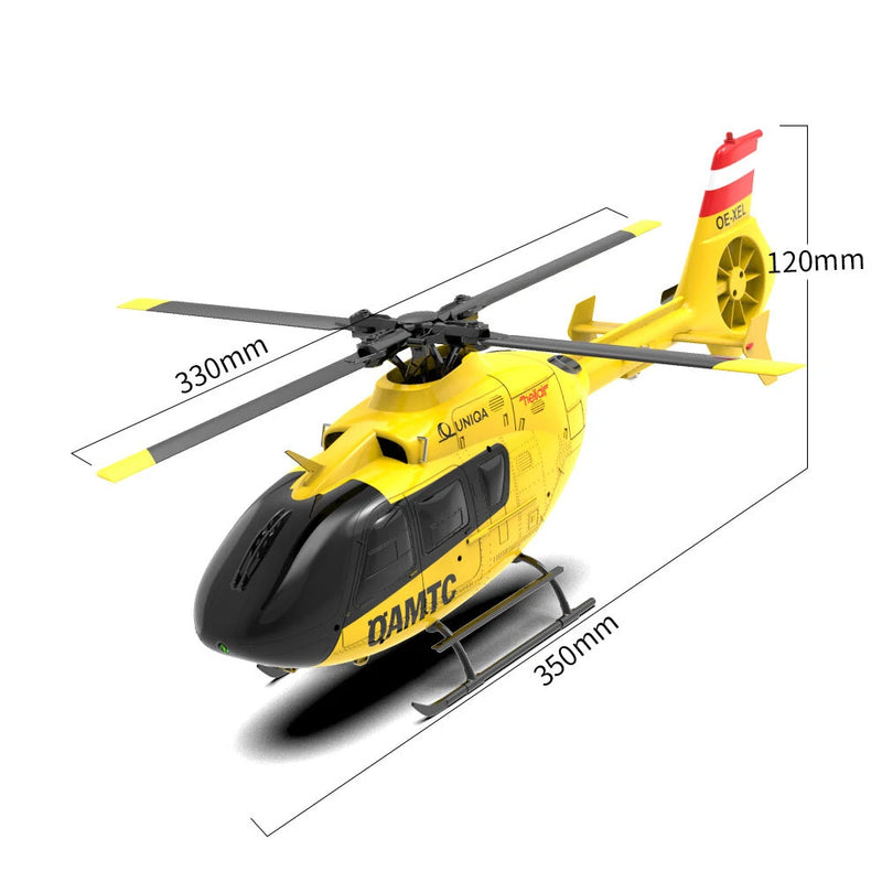 YXZNRC F06 2.4G 6CH 1:36 EC135 Scale Yellow Fuselage Flybarless RC Helicopter RTF