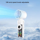 Neck Hanging Fan Portable 199 Gear Cooling Fan Turbine Handheld Small Fan with LED Display Smart Indicator Lights