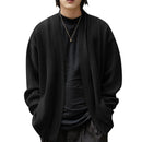 INCERUN Mens Knitted Striped Long Sleeve Cardigan Casual Solid Color Spring Fall Winter Men's Coat