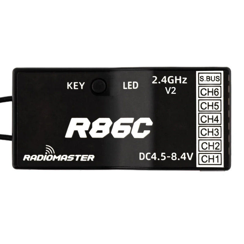 Radiomaster R86C V2 6CH/8CH Compatible PWM SBUS RC Receiver for Radiomaster TX12 T16S Radio Transmitter