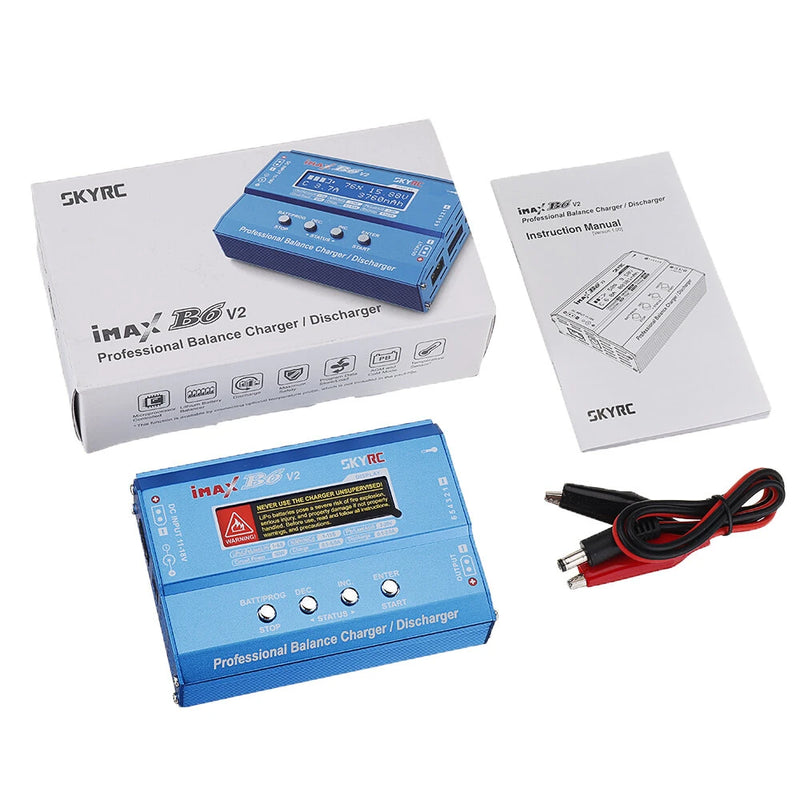SKYRC iMAX B6 V2 60W 6A DC 2.5mm/XT60 Dual Input Battery Balance Charger Discharger with XT60 Output for Lipo/Li-ion/LiHV/LiFe/NiMh Battery