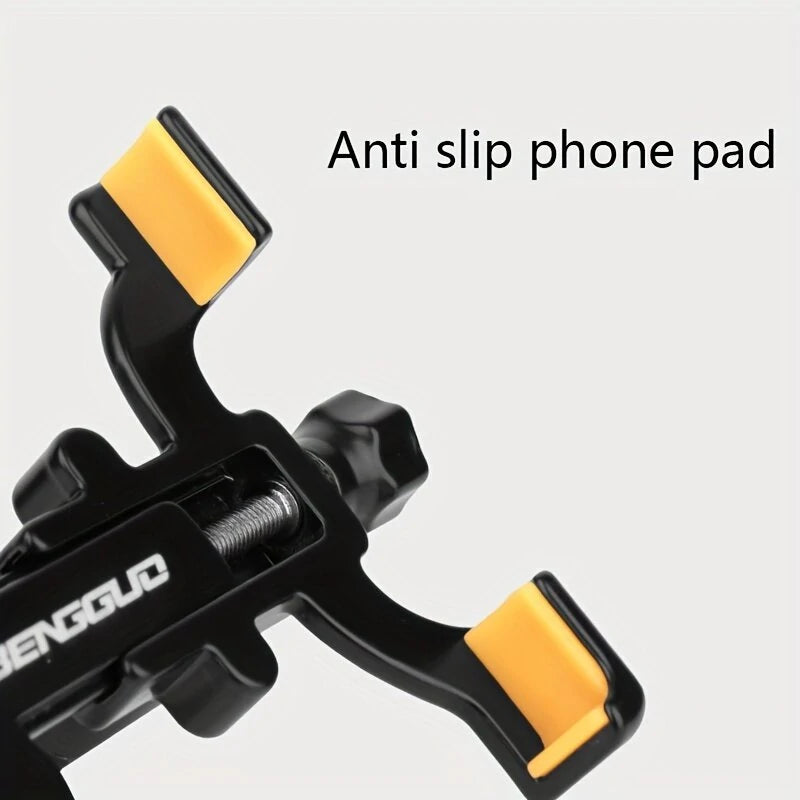BENGGUO Four-Claw Bike Holder 360 Adjustable Shockproof Anti-fall Aluminum Alloy Handlebar Holder with Rubber Gasket for Motorcycle Bicycle Scooter Bracket