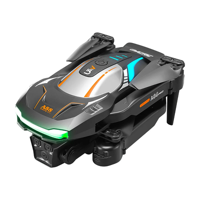 YCRC A88 PRO WiFi FPV with 3 HD Lens Optical Flow Positioning Cool Gradient Lighting Foldable RC Drone Quadcopter RTF