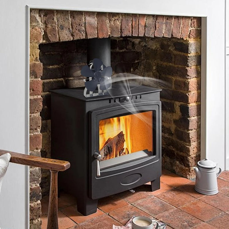 Energy Saving Fireplace Fan 5 Blade Fireplace Quiet Safe Heat Powered Stove Fan No Electricity Log Wood Burner Eco Friendly Fan-DY575J