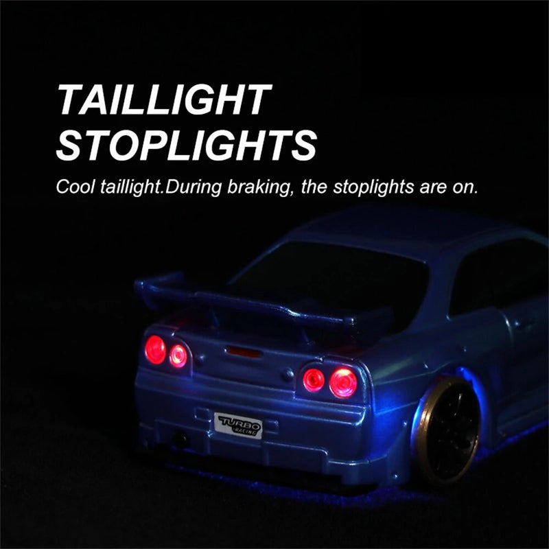 Turbo Racing C64 RTR 1/76 2.4G RWD Mini Drift RC Car Built In Gyro Micro Sports Truck LED Lights Full Proportional Vehicles Model Kids Children Toys