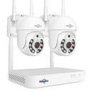 Hiseeu WK-2HD205 2 Cameras 5MP WiFi CCTV PTZ Camera Security System Kit 10CH NVR Recorder AI Motion Tracking IP Camera Set Video Surveillance System EU Plug