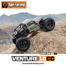 HPI  Venture18 CC Flux RTR 1/18 2.4G 4WD Mini Brushless RC Car LCG Competition Aluminum Chassis Differential Lock Straight Axles Rock Crawler Off-Road Climbing Truck Vehicles Models Metal Gears Oil Shocks Toys
