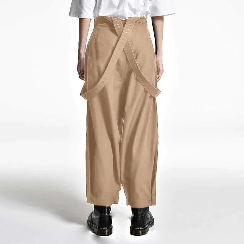 INCERUN Men's Casual Overalls with Adjustable Straps, Loose Fit Wide Leg Jumpsuit for Men Large Size S-5XL