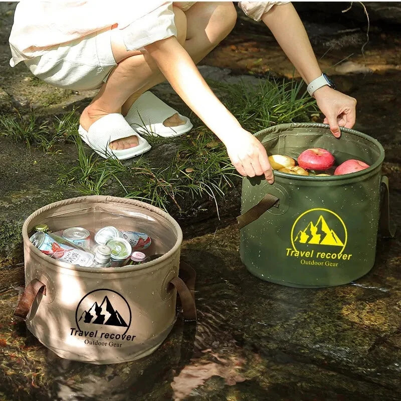 20L Collapsible Bucket Folding Large Capacity Leakproof Huge Loading Fishing Bucket Camping Water Bag Camping Supplies