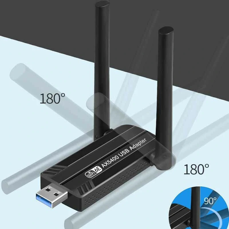 AX3008 5400Mbps WiFi6E Network Card USB3.0 WiFi Adapter Tri-Band 2.4G 5G 6G Wifi Receiver Dongle for Windows 10 11 Driver Free