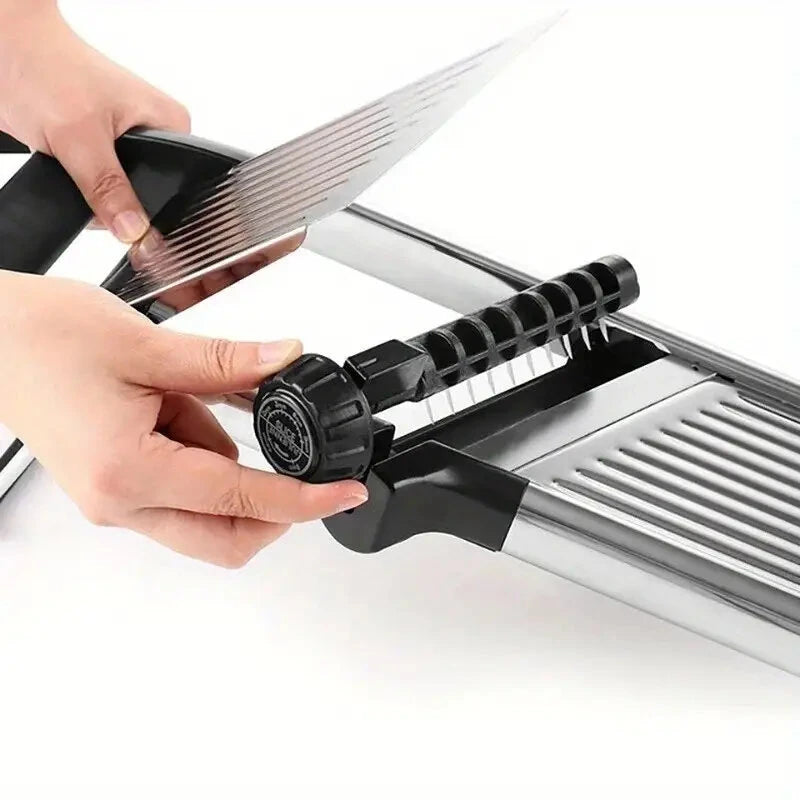 Multifunctional Vegetable Cutter Grater Food Slicer Adjustable Thickness for Cheese Fruits Vegetables Stainless Steel Food Cutter Slicer Dicer with Extra Brush for Kitchen