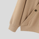 INCERUN Mens Textured Asymmetrical V-Neck Long-Sleeve Sweater Comfortable Solid Color Casual Fall Winter Top S-5XL