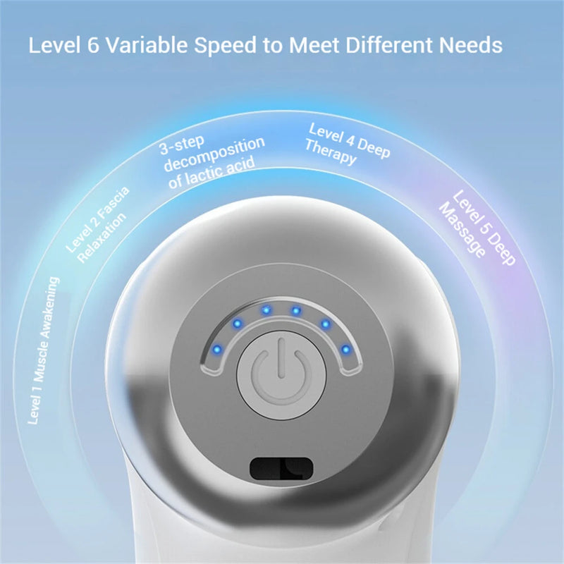 LM-130 Portable Deep Tissue Massage Gun 9 Massage Heads 6-Speed Quiet Percussion Massager Portable Muscle Therapy for Pain Relief