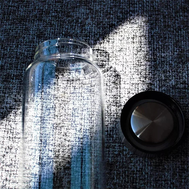 550ml Glass Drinking Bottle With Protection Sleeve, Reusable Lightweight Glass Cup With Cover Bag, Suitable For Outdoor Sports, Fitness, Camping