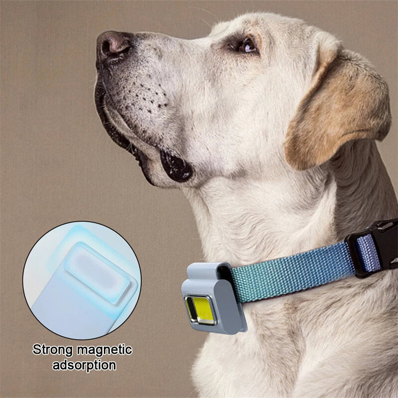 Bikight Magnetic COB Work Light, Safety Running Light with Strong Magnetic Clip, 6 Light Modes USB Rechargeable Waterproof Mini Led Keychain Light with Headband for Night Running Joggers Walking Hiking