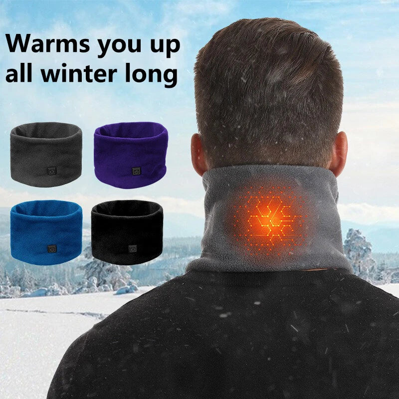 TENGOO 3 Gears Electric Heating Scarf Adjustable Intelligent Winter USB Rechargeable Neck Cold Protection Warm Scarf for Men Women (Battery not included)