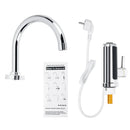 AGSIVO 3000W Instant Electric Water Heater Faucet Tap Tankless LED Digital Display Stainless Steel EU Plug for Kitchen Bathroom