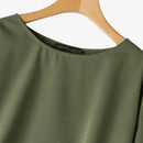 ZANZEA Women's Round Neck Drop Shoulder Lantern Sleeve Loose Casual Solid Blouses