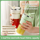 Electric Juicer Wireless Blender 350ml Portable Lightweight Straw Juices Cup Large Capacity USB Charging 6 Blade Reusable Juice Cup