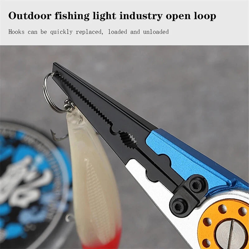 ZANLURE Fishing Pliers Line Cutter Split Ring Multi-Purpose Cutter With Coiled Lanyard Buckle Tool For Outdoor Saltwater Freshwater Fishing