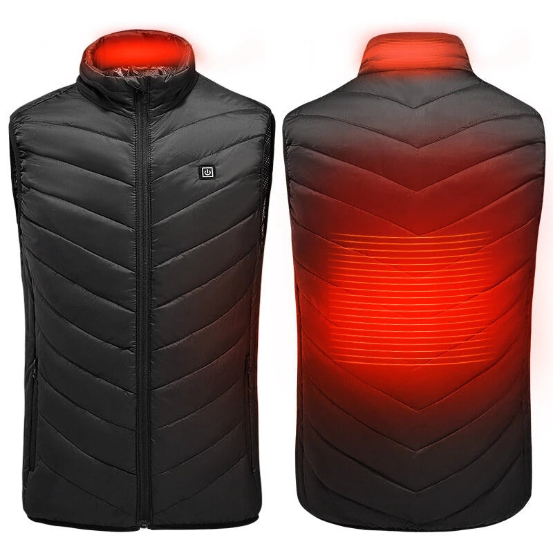 TENGOO HV-02 Unisex 2 Zone Heating Vest 3-Gears Heated Jackets USB Electric Thermal Clothing Winter Warm Vest Outdoor Heat Coat Clothing