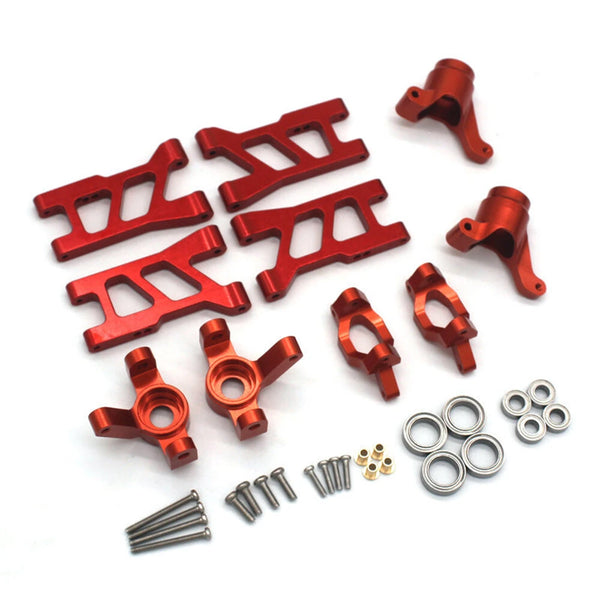 Upgraded Metal Parts Front Rear Suspension Arms Steering Cup C Hubs Rear Wheel Seat Set for 1/18 HS 18311 18312 18301 18302 18321 18322 RC Cars Vehicles Models Parts