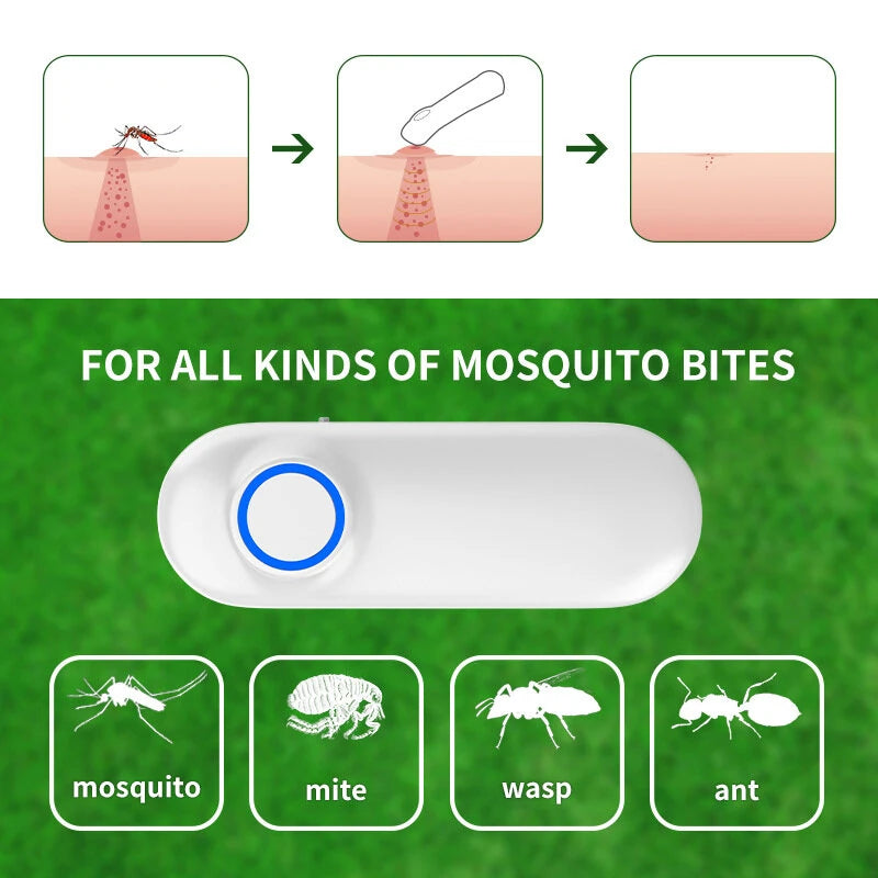Mosquito Insect Bite Relief Electric Itching Device Electric Anti-Itch Device Relieves Mosquito Bites 2 Different Temperatures For Outdoor Use