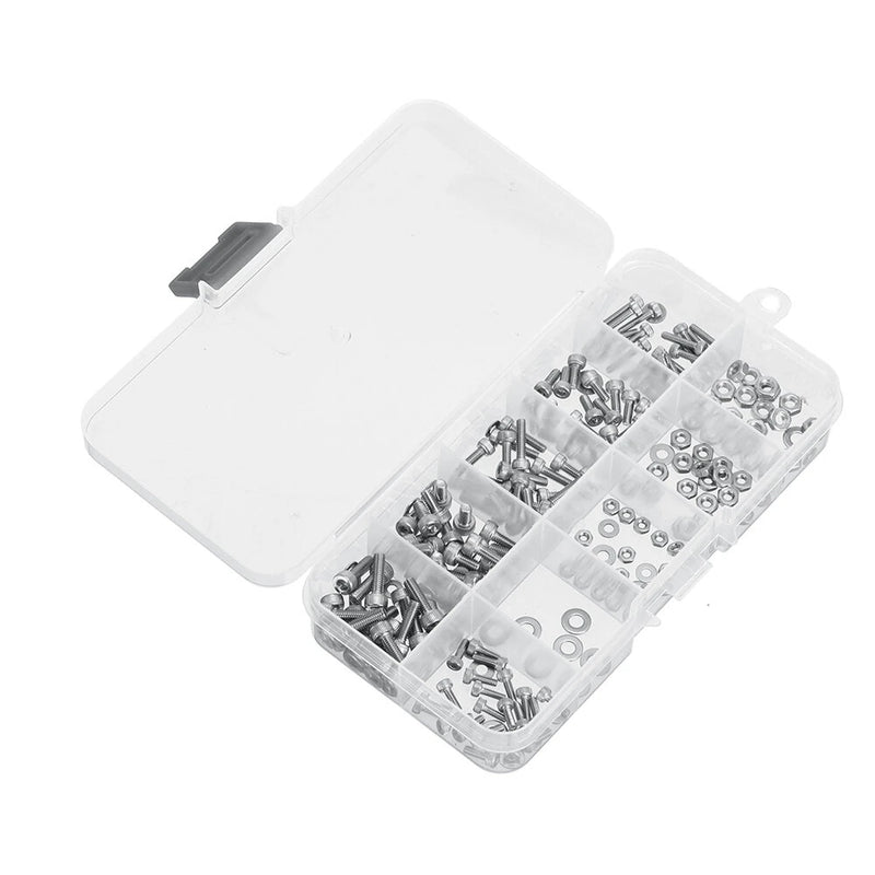 240PCS M2 M2.5 M3 Hexegon Nuts Weshers Screw Box Accessories Set Spare Parts for Fixed Wing RC Airplane