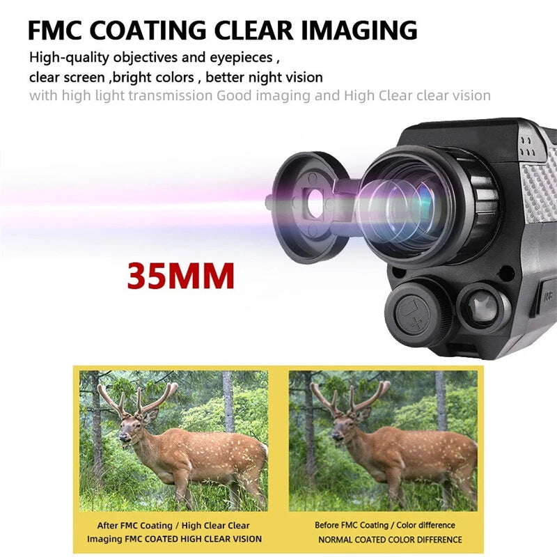 Night Vision Monocular 4-32X Zoom Infrared Telescope Digital Night Vision Scope with 1.5" TFT Screen for Hunting Wildlife Observation Camping Camera