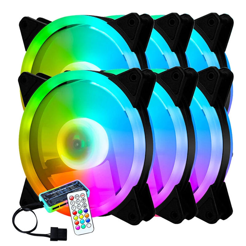 120mm PC Computer Case Fan Cooling Cooler 6PIN Adjustable RGB Led 12cm Mute Ventilador 5V DC ARGB Fans Speed Adjustable