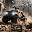TRASPED HG4-469 RTR 1/64 2.4G RWD Mini H1 Alloy Army Military Truck RC Car Off-Road LED Light Three Speed Support App Remote Control Vehicles Models Pocket Toys Desktop Collection Gift For Boys