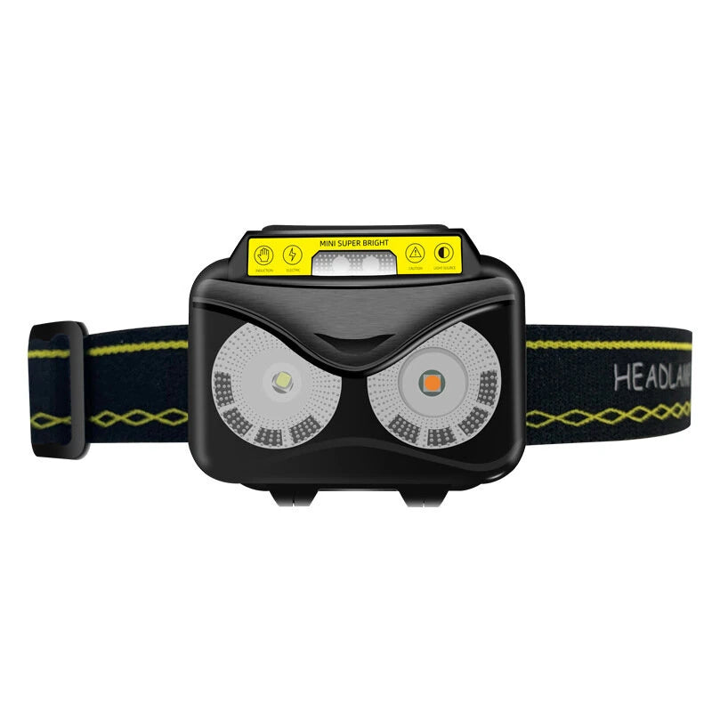 Bikight XPG COB White Yellow Light LED Headlamp Body Motion Sensor 6-Mode Red Blue Flash Headlight Rechargeable Camping Torch