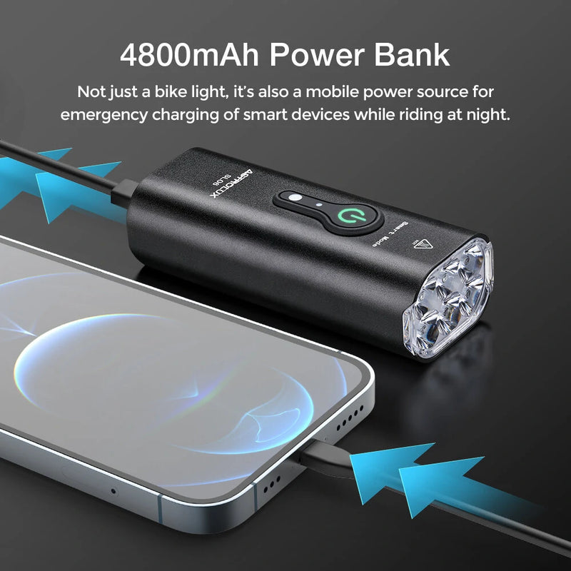 Astrolux SL01 SL06 1000Lm 2000Lm Brightness & Vibration Smart Sensing Bike Light Flashlight Cycle Headlight Type-C USB Rechargeable Waterproof Front Light for Electric Bike Scooter MTB Bicycle