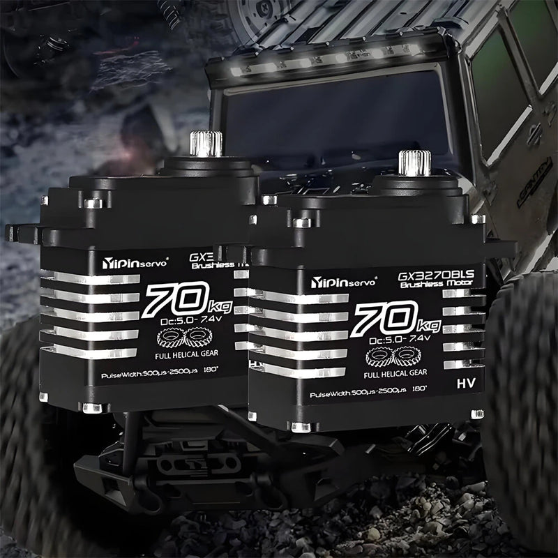 YIPINSERVO GX3270BLS 25T 180/270 70kg High Torque Magnetic Induction IP68 Waterproof Digital Servo for 1/8 1/10 RC Cars