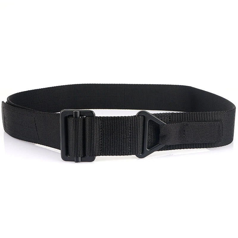 TUSHI 125cm Men's Tactical Nylon Belt Adjustable Wear-resistant Lightweight Waist Belt Buckle Canvas Belt Casual Sports Belts