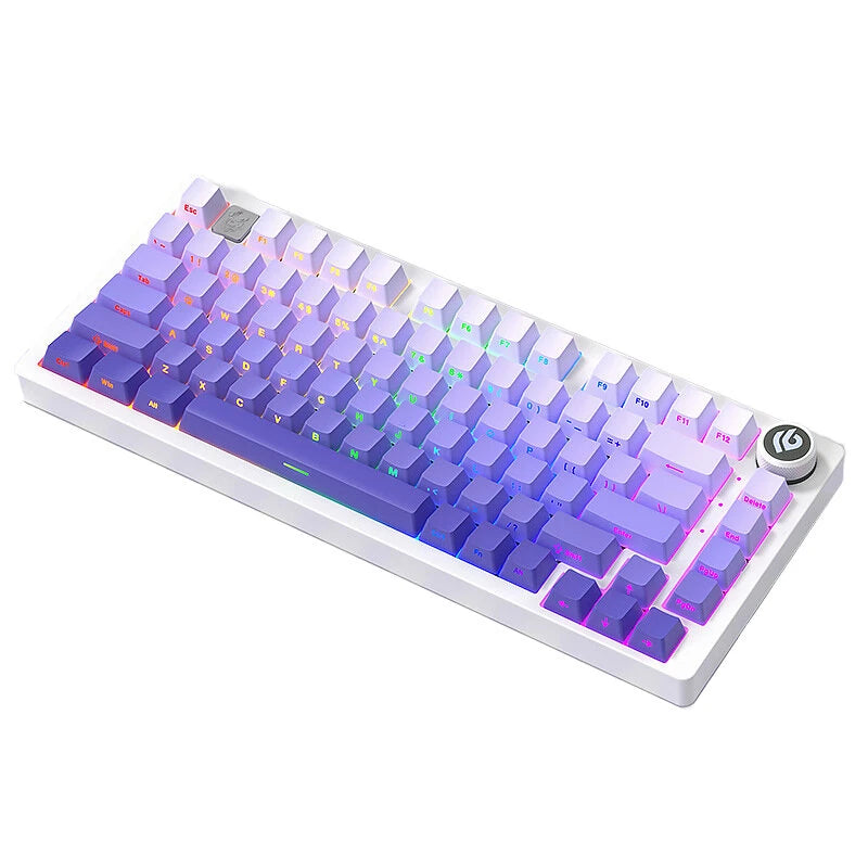 LEOBOG Hi75 Aluminum Alloy Wired Mechanical Keyboard with Multimedia Knob Gasket Structure Hot Swappable RGB Type-C 81 Keys 75% Layout Self-assembly Customized Gaming Keyboard