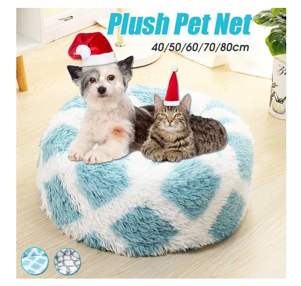 DOG PET CAT CALMING BED BEDS LARGE MAT COMFY PUPPY WASHABLE FLUFFY CUSHION PLUSH