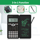 NEWYES 991MS 6.5 Inches Scientific Calculator with LCD Writing Tablet and 349 Functions Solar Energy Science Calculators Notepad Professional Foldable Calculators for School Students Office Assistant