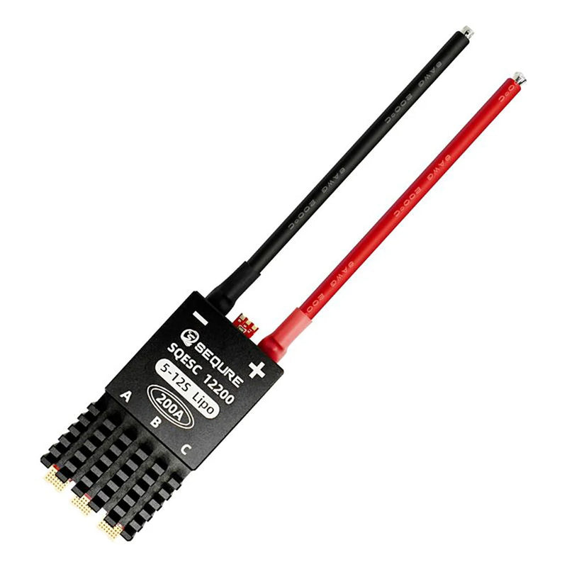 SEQURE SQESC 12200 Brushless Electric Speed Controller ESC 5-12S Power Supply 200A BLHeli_32 / AM32 Firmware Support 128KHz PWM Frequency Suitable For Multi-Rotor Aircrafts Airplane Models Plant Protection Machine Boat Models RC Car Models