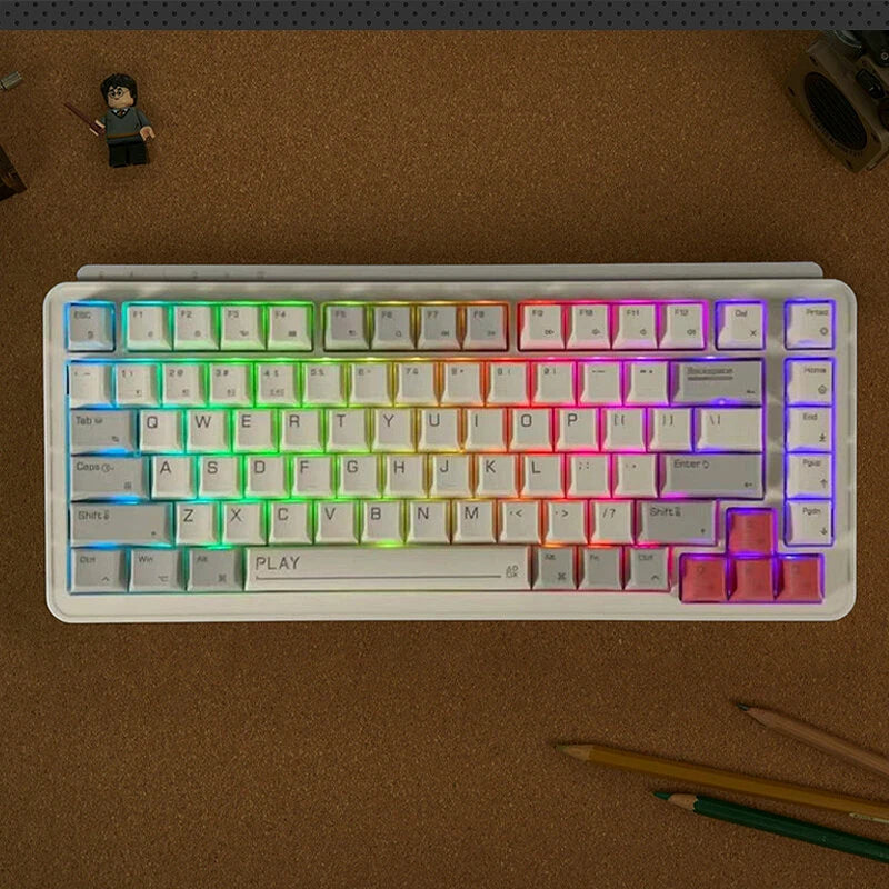 XIAOMI MIIIW ART Z830 83 keys RGB Mechanical Gaming Keyboard Tri-mode Gasket Structure Hot Swappable PBT Sublimation Keycaps 2.4G/BT/Wired Rechargeable E-sports Gamer Keyboards