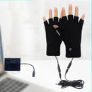 TENGOO Winter Electric Heated Gloves USB Rechargeable Half-finger Gloves Hand Warmer Heating Gloves Thermal Touch Screen Waterproof Motorcycle Gloves
